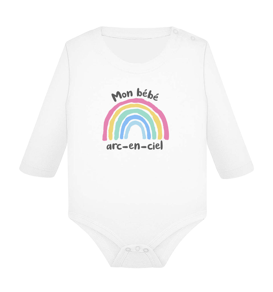 Body long coton -  Bébé arc en ciel - My Rainbow Family - Boutique homoparentalité