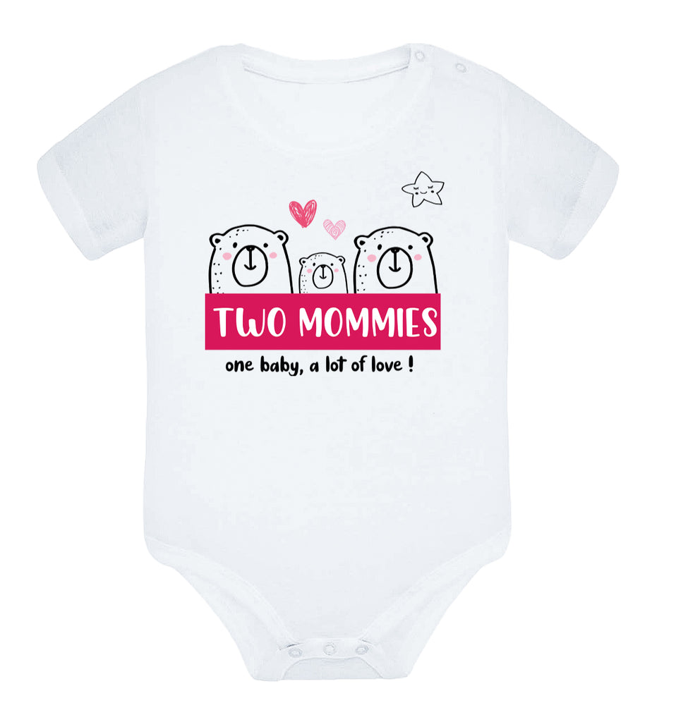 Body cotton - Two mums, lots of love - Pink - My Rainbow Family - Boutique homoparentalité