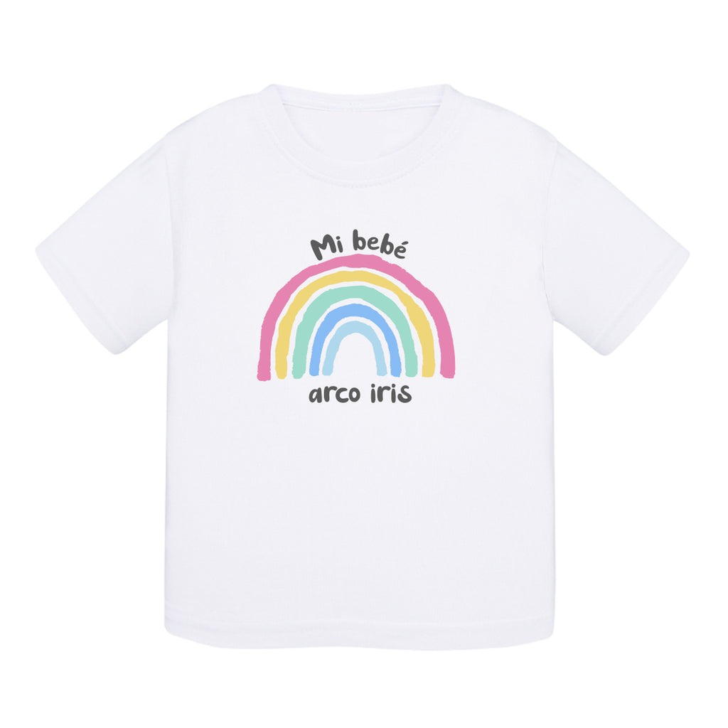 Camiseta bebé algodón - Bebé arco iris - My Rainbow Family - Boutique homoparentalité