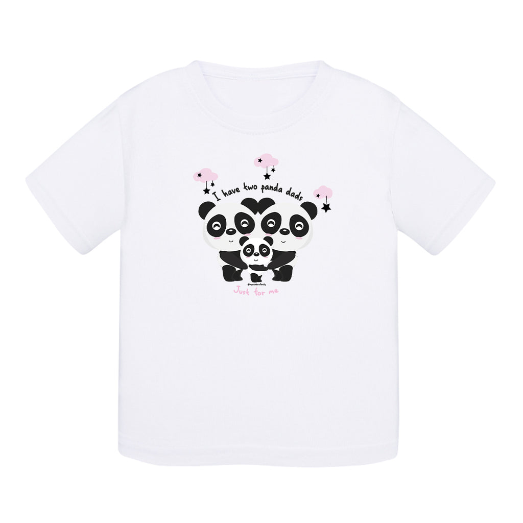 T-shirt baby cotton - Two panda dads - Pink - My Rainbow Family - Boutique homoparentalité