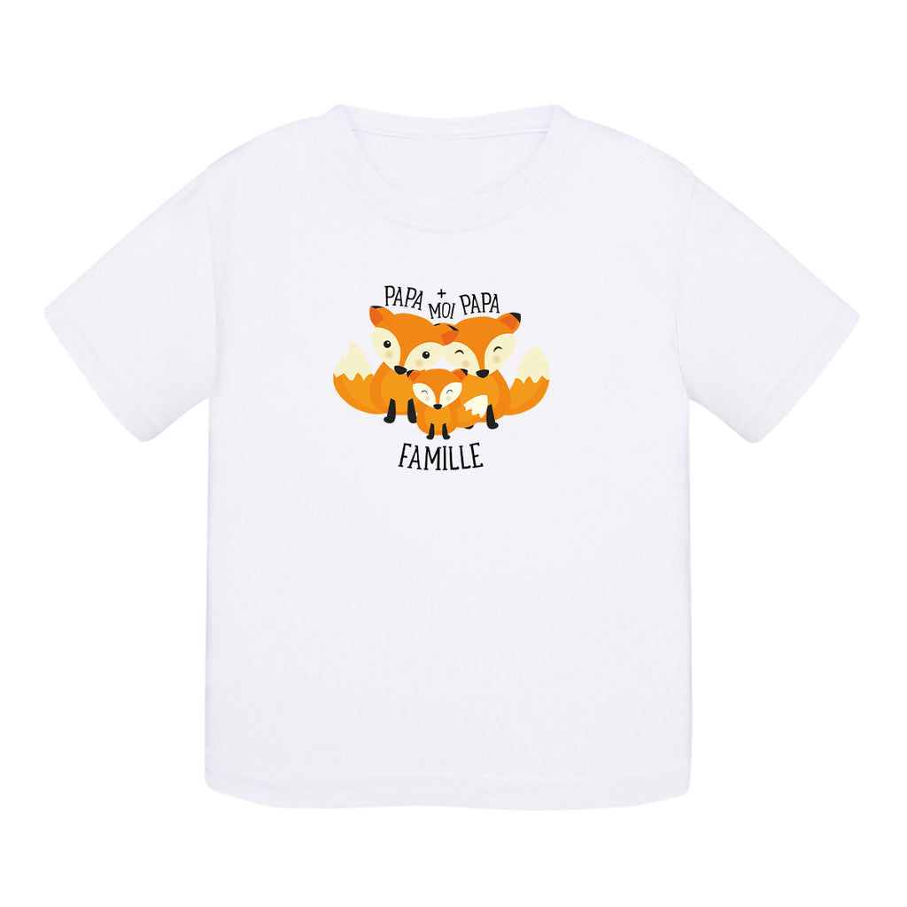 T-shirt bébé coton - Papas renards - My Rainbow Family - Boutique homoparentalité