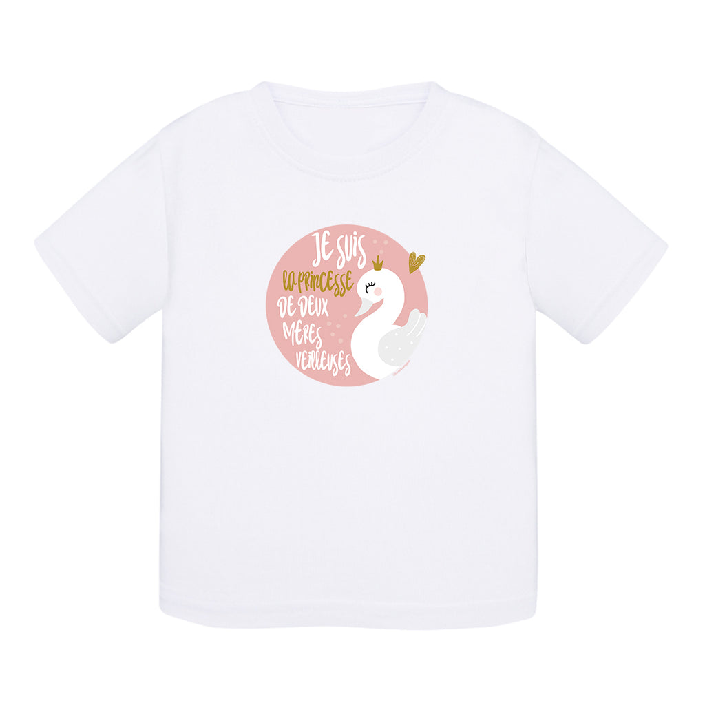 T-shirt bébé coton - Deux mères veilleuses - My Rainbow Family - Boutique homoparentalité